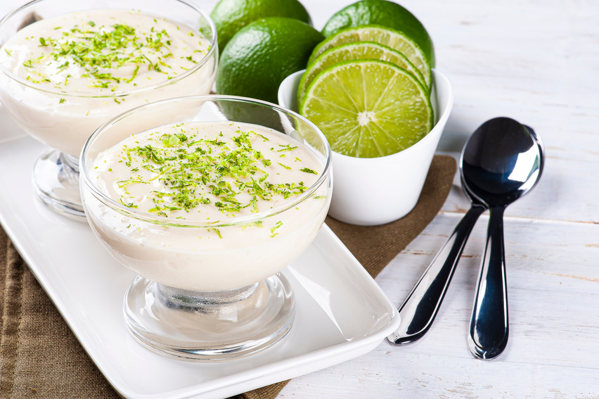 Delicious lemon mousse. Refreshing and tasty dessert - Lime mousse