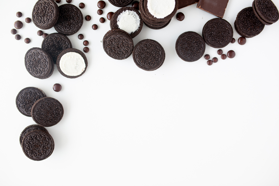 Flat Lay of Chocolate Cream Cookies